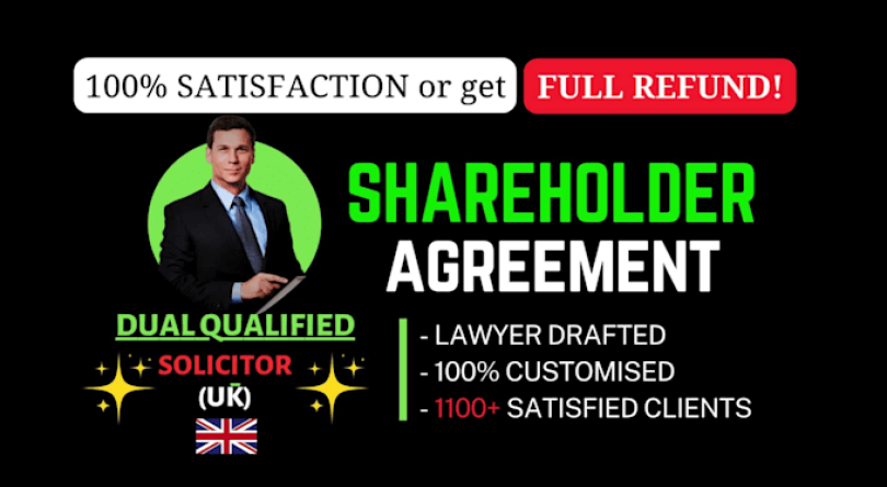 I will prepare shareholder agreement, investment contract